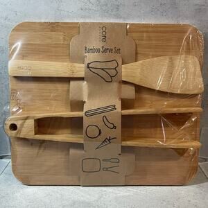 Core Bamboo - Bamboo Serve Set (Charcuterie Board, Spatula and Tongs) New